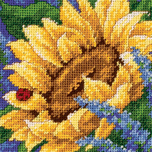 Load image into Gallery viewer, Sunflower &amp; Ladybug Needlepoint kit
