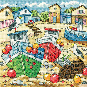 Beach Boats ~ By the Sea  Kit on Linen