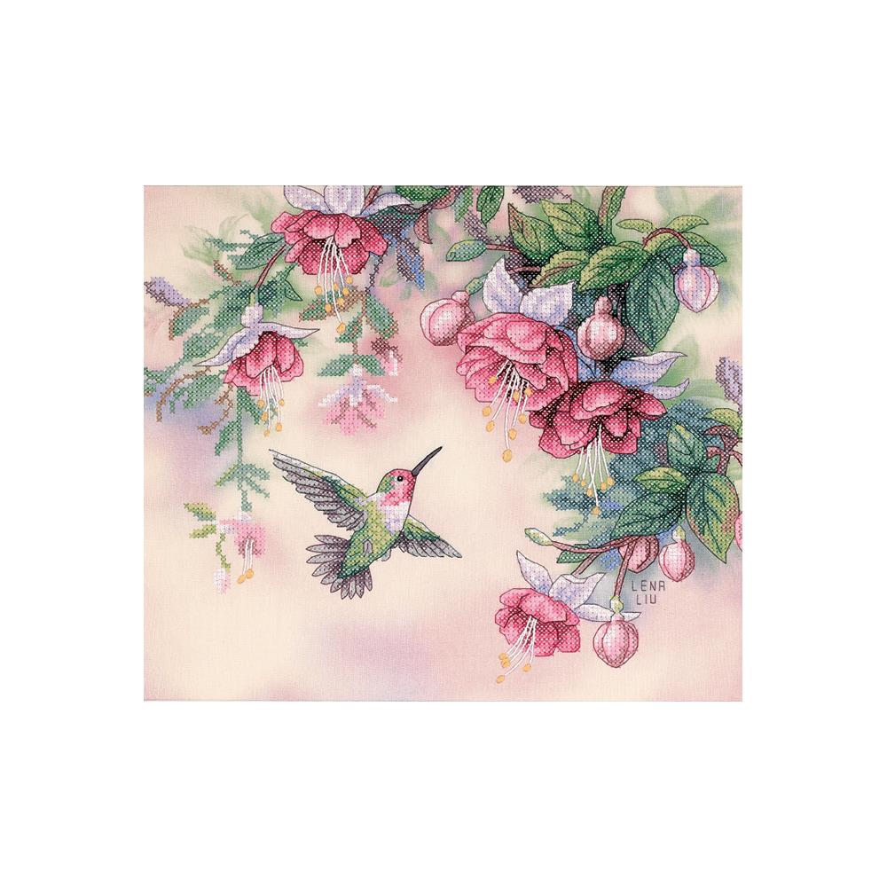 Hummingbird & Fuchsias ~ Stamped Cross Stitch Kit