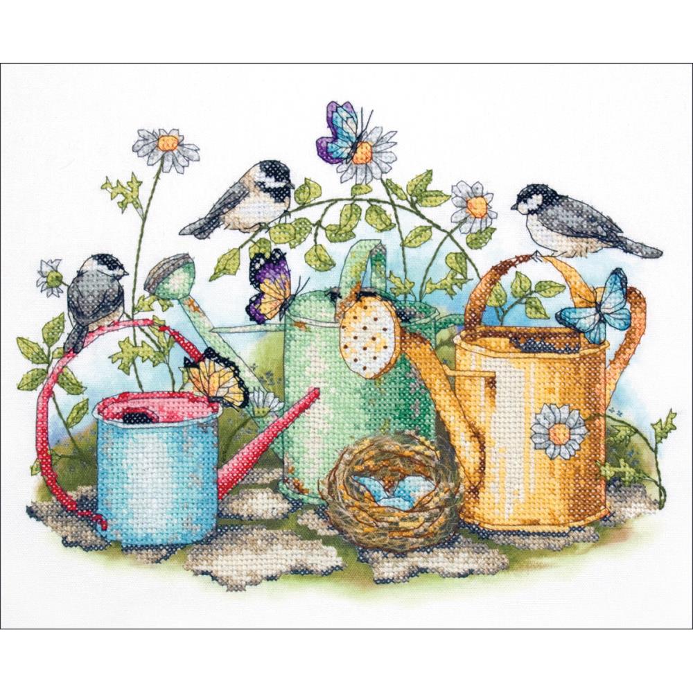 Watering Cans ~ Stamped Cross Stitch Kit