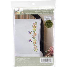 Load image into Gallery viewer, Hummingbird Stamped Pillowcase Pair
