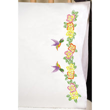 Load image into Gallery viewer, Hummingbird Stamped Pillowcase Pair
