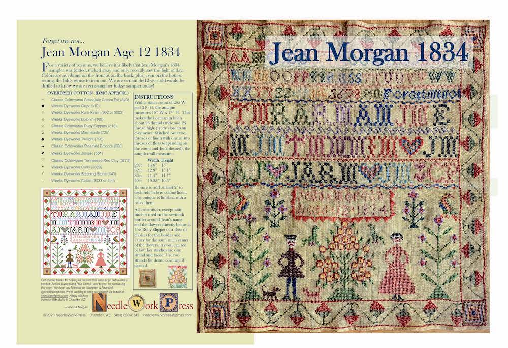 Jean Morgan 1834 Sampler