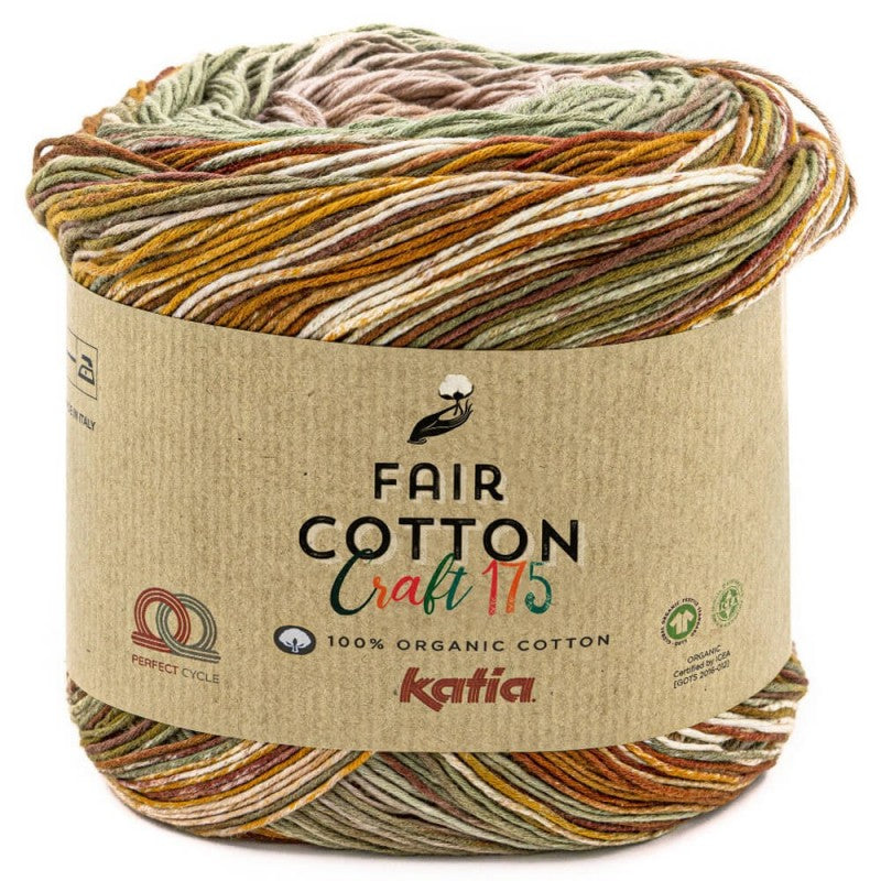 Sage/Pink/Rust (#800)- Katia Fair Cotton Craft Yarn