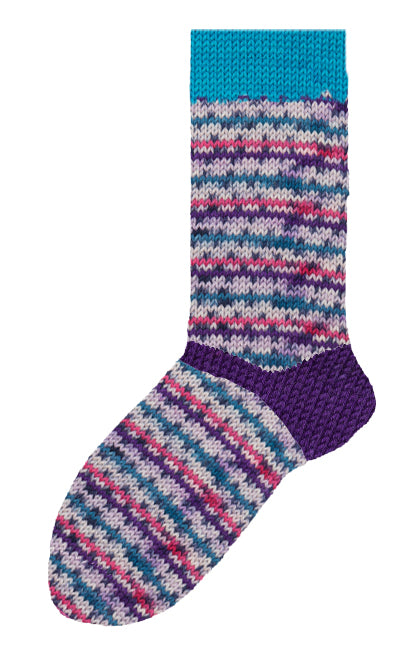 Purple/Turq/Pink (#995)- Gedifra Lana Mia One 4 Two Sock Yarn