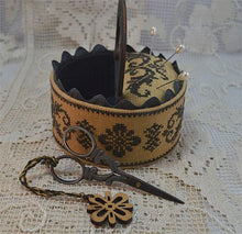 Load image into Gallery viewer, Black Flowers Sewing Box
