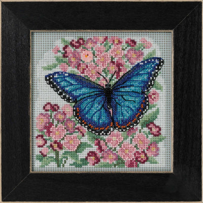 Blue Morpho Butterfly ~ 2022 Button & Beads Kit