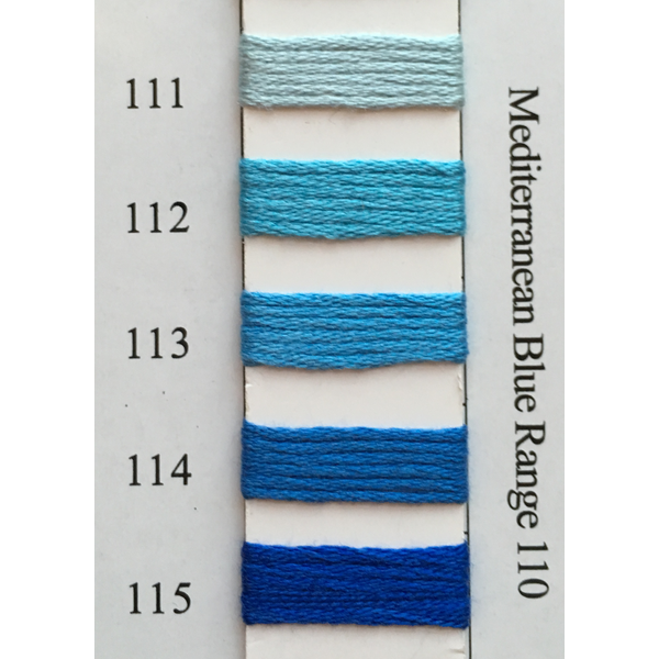 Needlepoint, Inc. Silks - Mediterranean Blue Range 111-115