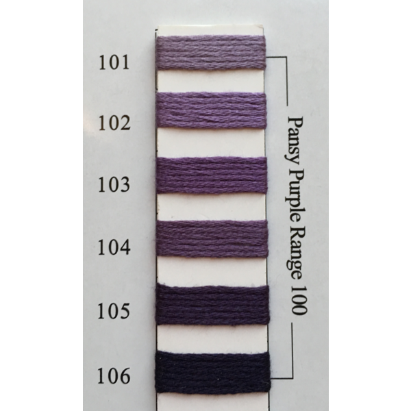 Needlepoint, Inc. Silks - Pansy Purple Range 101-106