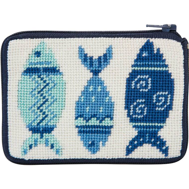 Stitch 'N Zip Coin Purses ~ Blue Fishes