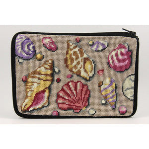 Stitch 'N Zip Needlepoint Cosmetic Case ~ Shells