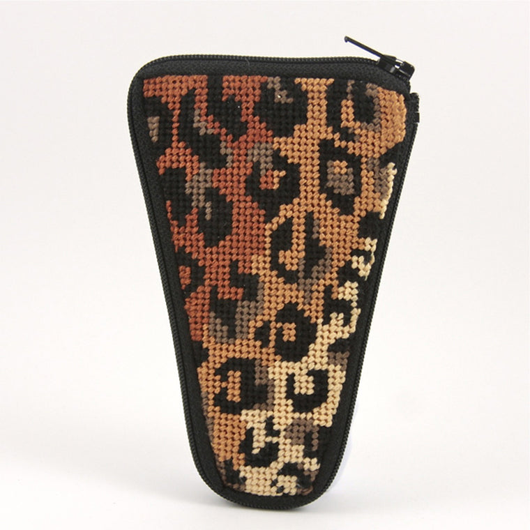 Stitch 'N Zip Needlepoint Scissors Case  ~ Leopard