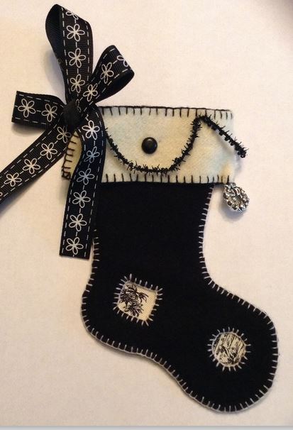 Black and White Christmas Stocking Needle  Book