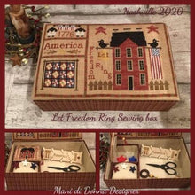 Load image into Gallery viewer, Let Freedom Ring Sewing Box - .Mani di Donna
