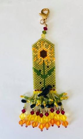 Sunflowers and Crows Fob